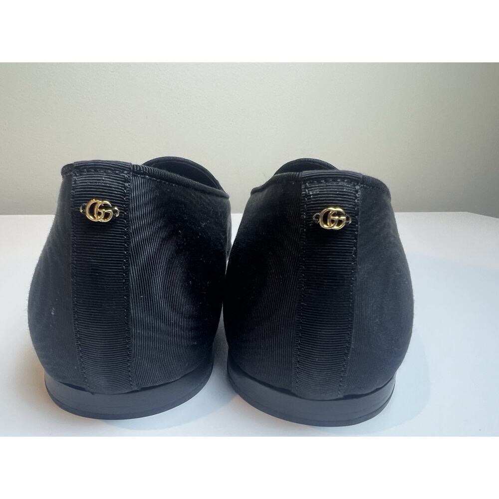 Authentic Men's Gucci Black Silk Grossgrain Bow Pointed Loafers 739937 New $890 - Picture 8 of 12